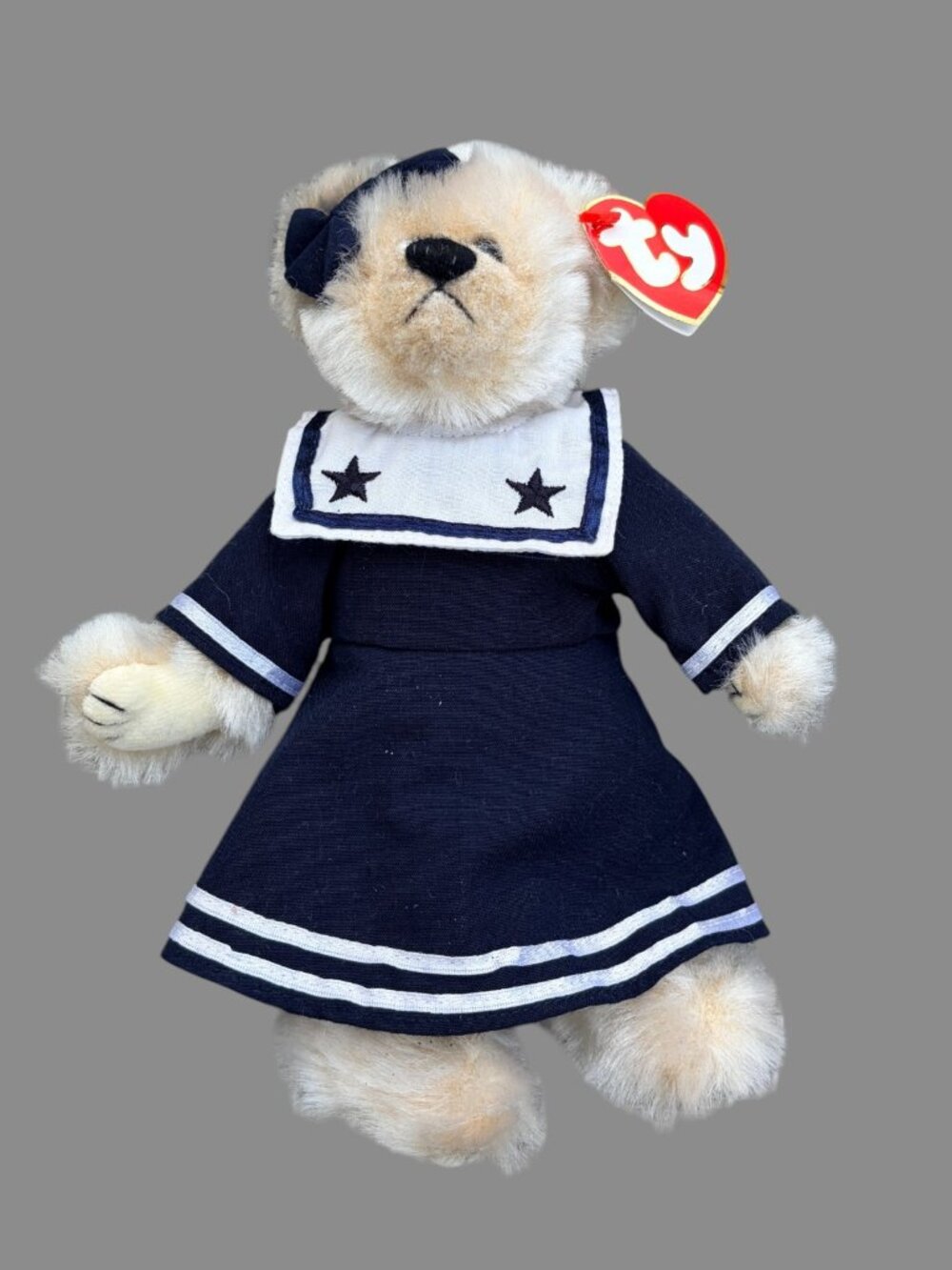 Ty Attic Treasures Breezy Sailor Bear Plush Navy Dress w/ Tag Retired Collector